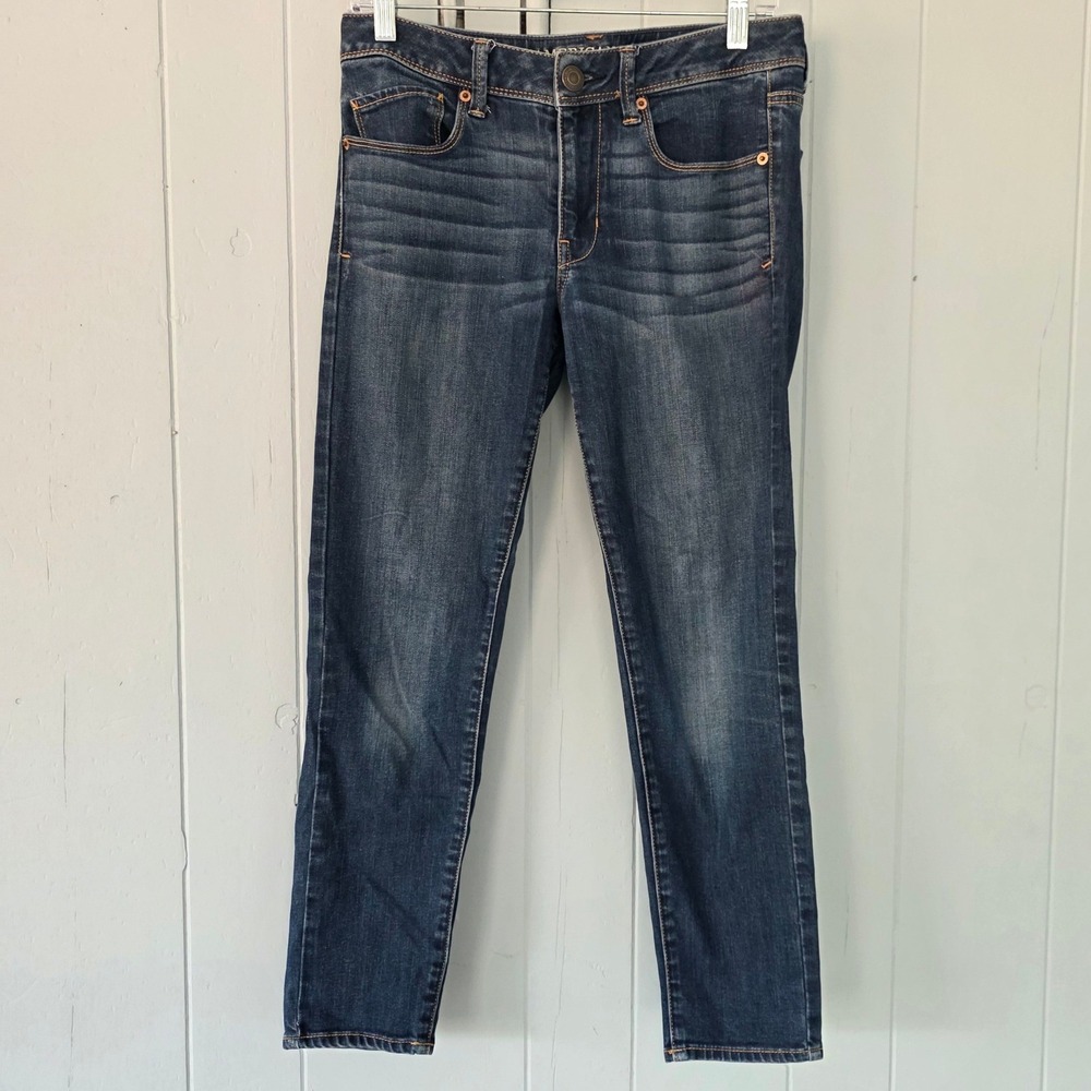 American Eagle Super Skinny Jeans Womens 6 Short Dark Wash Denim Stretch Pants